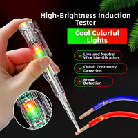 Détecteur de tension à induction LED, testeur de tension avec clip de poche transparent, tournevis détecteur de fil sous tension et neutre