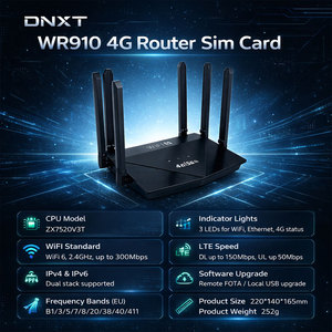 Router WiFi 4G LTE DNXT, Router WiFi 6 de 2.4GHz LTE Cat4, Punto de Acceso WiFi, Router WiFi 4G con Antena Plegable, Router WiFi 4G para Uso Doméstico - Product Image 2