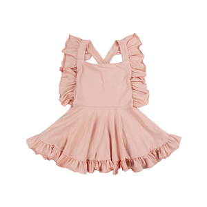 Vestido Tutú para Bebés y Niñas Pequeñas, Modelo BQ-546-YXL, Estilo Vintage, Color Sólido, Sin Mangas, Espalda Descubierta, Bonito Vestido para Niñas - Product Image 3