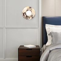 Lampe murale en marbre minimaliste postmoderne pour salon, chambre, couloir, éclairage LED créatif, mur de fond, chevet