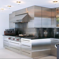 BAINENG gratuit personnalisé luxe Design moderne laque couleur primaire en acier inoxydable îlot de cuisine armoire ensemble pour la cuisson