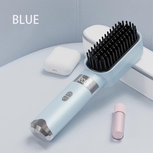 Brosse lissante sans fil en céramique anti-brûlure avec logo personnalisé, affichage LCD de la température, recharge USB - Product Image 2