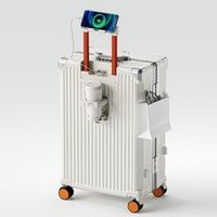 Nouvelle Collection 2024 : Ensemble de Bagages Cabine en Polycarbonate avec Cadre en Aluminium, Valise Rigide à Roulettes et 4 Coins Métalliques