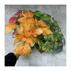 Usine de fleurs Feiyu Craft, feuilles artificielles de Monstera Deliciosa, tige petite à 7 branches, décoration intérieure, matériau pour mur végétal - Product Image 4