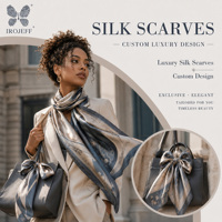 Élégant foulard carré en satin de soie, motif personnalisé, bordure imprimée antique, finition brillante et lisse, drapé élégant pour femme, vente en gros