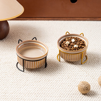 Bol pour animaux de compagnie en céramique moderne et mignon, avec support en fer, en porcelaine émaillée, pour chien et chat - Meilleures ventes