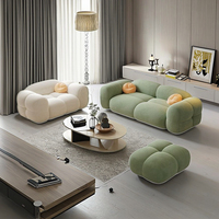 Populaire Ensemble de Canapés Mobilier Salon Canapé Moderne Luxe Velours Doux Blanc Designer Sofa Nuage Tissu Élégant pour Maison