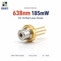 Pointeur laser 638 nm 180 mW avec capteur de mouvement GH0631IB2GC TO-18 5,6 mm Diode laser rouge pour alignement industriel, casque de croissance capillaire