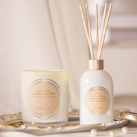 Coffret Cadeau Luxe AIKUN : Bougie Parfumée et Diffuseur à Bâtonnets – Cire de Soja Personnalisable avec Logo pour Parfum d'Ambiance, Marque Privée, Cadeaux de Noël et de Mariage