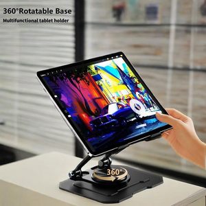 Soporte para tableta <span class=keywords><strong>iPad</strong></span>, soporte de escritorio, aleación de aluminio, varilla doble, ajustable, giratorio, plegable, independiente, Compatible con 4,7-16,5 pulgadas - Product Image 2