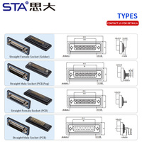 Connecteur étanche IP67 D-SUB 25 broches 44 broches mâle/femelle, droit, à souder/PCB DB5W5/DB9W4/DB13W3/DB17W2/21W1