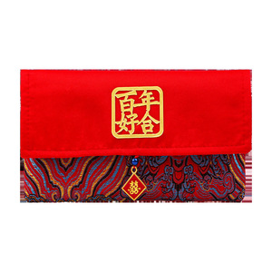 Enveloppe rouge de mariage Magpie en tissu avec fermeture magnétique, 10000 yuans, pour anniversaire, pleine lune, célébration des 100 jours - Product Image 5