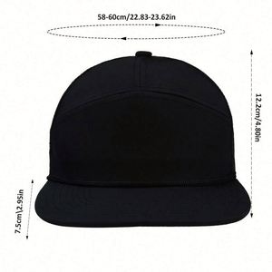 Wholesale Customizable 7-Panel Perforated Flat Brim Baseball Hat Unisex Sporty Street Mesh/Cotton Sports Snapback 5 Common Holes - Product Image 3