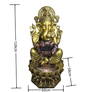 Fontaine cascade Ganesha Bouddha en résine pour intérieur/extérieur, décoration de <span class=keywords><strong>jardin</strong></span> naturelle et artificielle, relaxation, eau de <span class=keywords><strong>jardin</strong></span> - Product Image 2