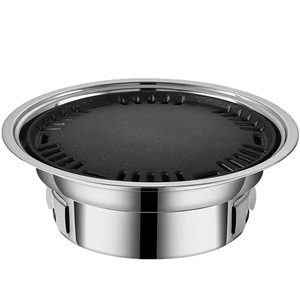 Stainless Steel Korean Bbq Grill Round 35cm 40cm Portable For Home Commercial Camping Group Dining - Product Image 5