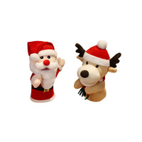 Adorable ensemble de marionnettes à main en peluche de Noël : Père Noël, Bonhomme de neige, Renne, Pingouin – Jouets en peluche de Noël