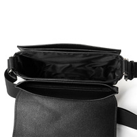Sac bandoulière 2-en-1 en PU pour homme avec petite pochette pour écouteurs, sac de voyage quotidien noir personnalisable avec logo pour homme