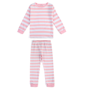 Moda 2022 due pezzi inverno 100% cotone tinta unita bianco rosa dolce pigiami pigiami neonate <span class=keywords><strong>pigiama</strong></span> all'ingrosso - Product Image 5