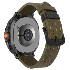 Bracelets en cuir de remplacement pour <span class=keywords><strong>Samsung</strong></span> <span class=keywords><strong>Watch</strong></span> Band pour <span class=keywords><strong>Galaxy</strong></span> <span class=keywords><strong>Watch</strong></span> 40mm 44mm Bracelets en cuir sans lacunes pour <span class=keywords><strong>Galaxy</strong></span> 8 Classic <span class=keywords><strong>46mm</strong></span> - Product Image 3
