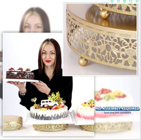 Support à gâteau en fer doré de style européen, support à dessert en métal, fournitures pour fête d'anniversaire