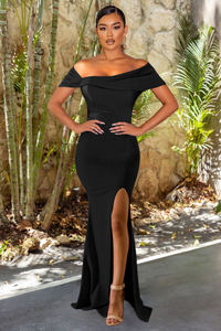 <span class=keywords><strong>Robe</strong></span> de soirée asymétrique sans bretelles, Sexy, fourchettes hautes, robes de soirée formelles, meilleures ventes - Product Image 2