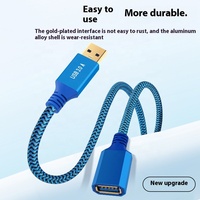 Cable de Extensión USB 3.0 Macho a Hembra, Carcasa de Aluminio, Conexión de Datos, Cable de Transmisión de Alta Velocidad para Ratón, Teclado, Impresora