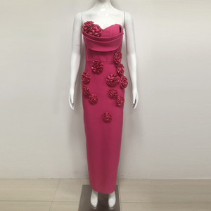 Vestiti di alta qualità fabbrica donne senza spalline 3D floreale fasciatura abito Multi colore opzioni <span class=keywords><strong>elegante</strong></span> corsetto abiti <span class=keywords><strong>da</strong></span> <span class=keywords><strong>sera</strong></span> - Product Image 5