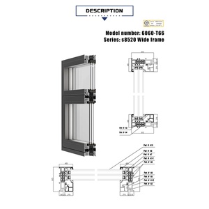 Puertas corredizas <span class=keywords><strong>de</strong></span> perfil <span class=keywords><strong>de</strong></span> aluminio con aislamiento acústico personalizable para moderna sala <span class=keywords><strong>de</strong></span> estar, cocina, baño, Villa, <span class=keywords><strong>vidrio</strong></span> - Product Image 4