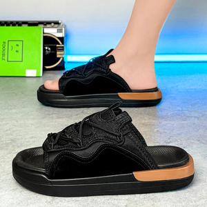<span class=keywords><strong>Sandalias</strong></span> <span class=keywords><strong>de</strong></span> <span class=keywords><strong>Hombre</strong></span> con Diseño Geométrico, Tejidas, Antideslizantes, con Doble <span class=keywords><strong>Hebilla</strong></span> Ajustable, Plataforma, Casuales, para Caminar, en Oferta - Product Image 4