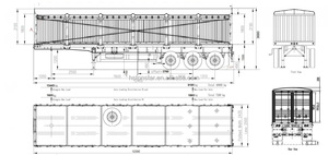Heavy Duty 3 Axles 45-50cbm Hstar Factory Side Tipper Trailer 100 Ton Transporte Arena Piedra Semi Trailer Venta Acero de alta resistencia - Product Image 3