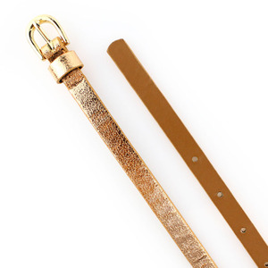 Cinturones de cuero para mujer, cinturones decorativos versátiles, brillantes, dorados, delgados, 2023 - Product Image 4