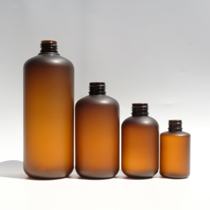 Ensemble d'emballages cosmétiques en bambou 100ml 250ml 500ml Bouteille en plastique PET ambré givré pour gommage corporel et <span class=keywords><strong>shampoing</strong></span> avec couvercle en bambou - Product Image 3