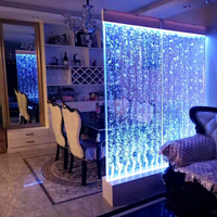 Panneau mural moderne en acrylique à bulles d'eau, mobile, autoportant, transparent, séparateur de pièce, lumières LED à changement de couleur pour l'intérieur de la maison