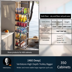 Tall <strong>Unit</strong> Expandable Pull-Out Basket <strong>Kitchen</strong> <strong>Storage</strong> Holder Accessories Cabinet Pantry <strong>Unit</strong> for <strong>Kitchen</strong> Organizer Larder Basket - Product Image 5