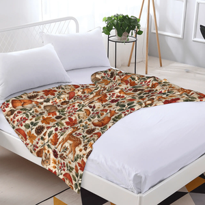 Couverture chaude en peluche fine et moelleuse à imprimé animal et citrouille pour l'hiver, vente en gros - Product Image 2