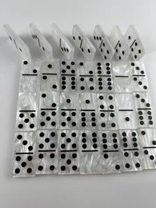 Wholesale Customized Double-Layer 6-Piece Multi-Pack Acrylic <strong>Dominoes</strong> Set Polychrome Marble Pattern Customizable - Product Image 2