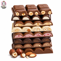 Vente Directe Usine FEO Chocolat Personnalisé Sous Marque Privée, Barre de Chocolat Composé au Lait, Noir et aux Noix