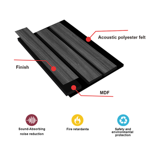 Paneles de pared de listón acústico de madera de precio razonable de fábrica estándar respetuoso con el medio ambiente sin bordes - Product Image 2