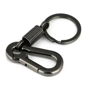काले उपहार रेट्रो शैली सरल मजबूत Carabiner आकार चाबी का गुच्छा कुंजी श्रृंखला अंगूठी कीरिंग Keyfob कुंजी धारक