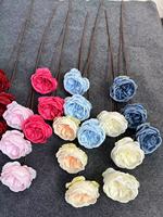 Neuheiten Handgefertigte Realistische Künstliche Blumen Drei Austin-Rosen Echt Aussehender Blumenstrauß Seiden-Modern-Weihnachtsblumen