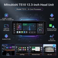 KZS Reproductor Portátil Android 15 de 12.3 Pulgadas con Amplificador DSP, OBD2, Carplay Inalámbrico, GPS y Navegación para Mitsubishi