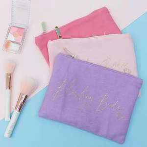 Petite trousse de maquillage en toile de coton avec fermeture éclair, couleur PET personnalisable, pour voyage, sublimation, style féminin, logo inclus - Product Image 1