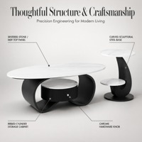 Ensemble de meubles de salon haut de gamme modernes, élégant, léger et luxueux, table basse, canapé, table d'appoint