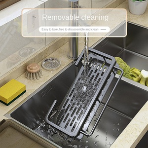 Lỗ không gian nhôm kim loại phòng tắm lưu trữ Kệ hút cup sẵn sàng để sử dụng nhà bếp lưu trữ nước khay phù hợp treo tường khay - Product Image 2