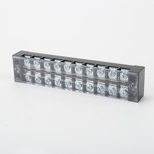 TB-25A/10P <b>Terminal</b> Block 10-Slot Screw Type Fixed Fence Quick Connect Parallel Connector Copper Contact 25A 11-20 AWG - Product Image 2
