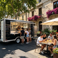 Remorques alimentaires mobiles entièrement équipées : camion de restauration rapide pour burgers, pizzas, hot-dogs, avec climatisation