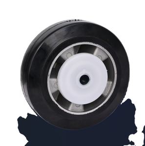 Schwarzes <span class=keywords><strong>4</strong></span>-Zoll Universal-Lenkrolle mit Weichgummirad und Edelstahlrolle für Möbel, Kleines Rad mit Schraubenbefestigung - Product Image 5