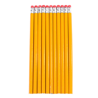 Crayon en bois HB standard promotionnel avec mine noire et gomme, idéal pour l'école et les étudiants