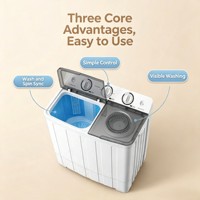 Lave-linge semi-automatique à double cuve, directement de l'usine, avec fonction séchage, personnalisation du logo pour les distributeurs mondiaux