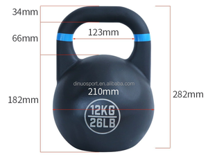 Kettlebell de compétition en acier antidérapant de 32 kg avec revêtement de peinture satinée, pour le façonnage des fessiers, les squats et le fitness - Product Image 3